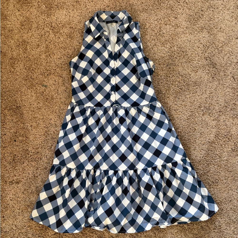 Tommy Hilfiger Sleeveless Button Front Checkered Dress